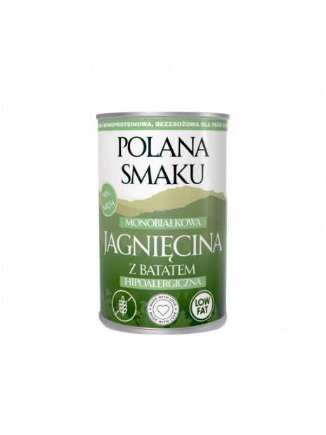 Polana Smaku Hipoalergiczna Jagnięcina z batatem 400g – Pełnoporcjowa karma mokra dla psa