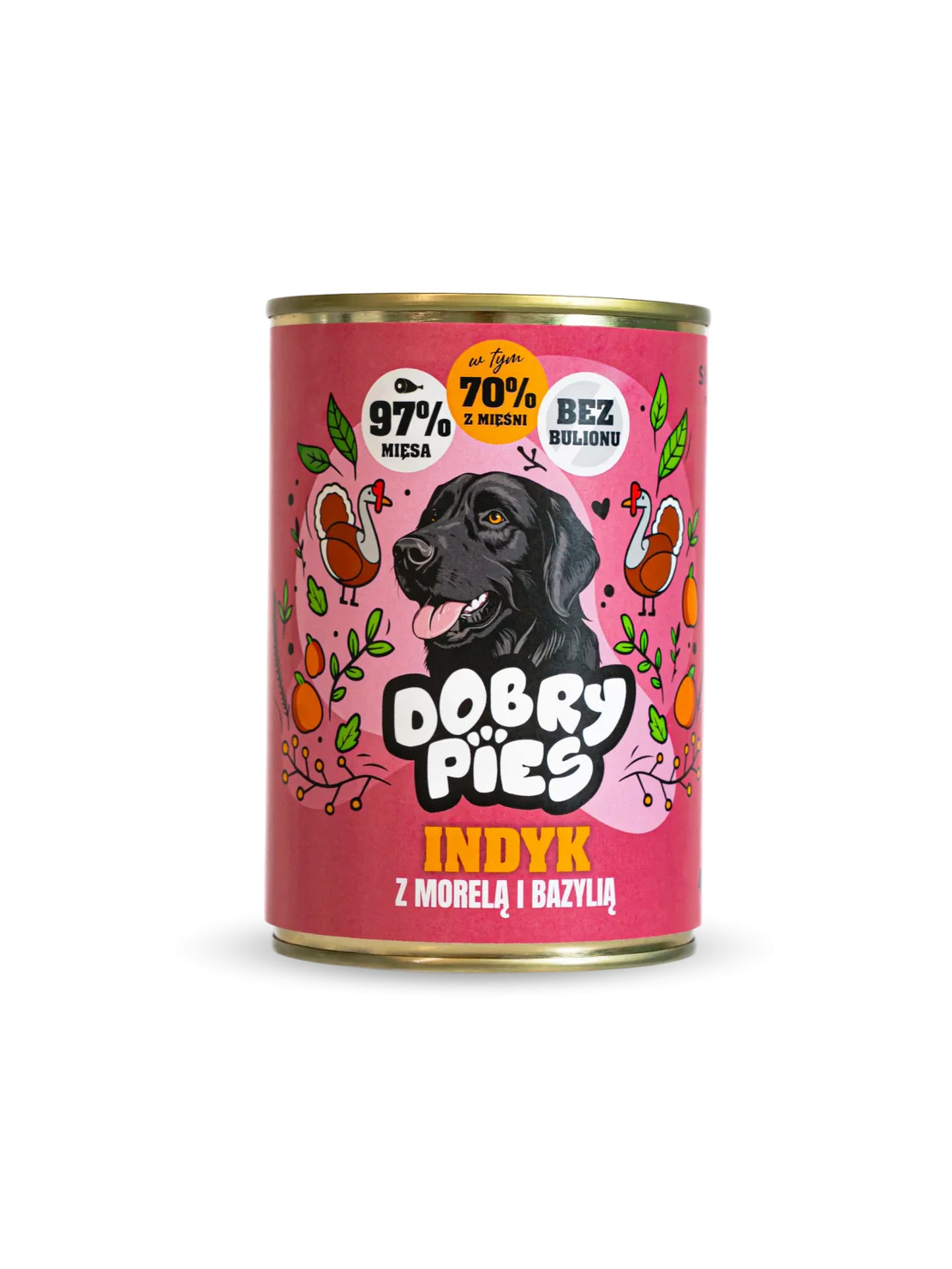 Dobry Pies – Mokra karma dla psa Indyk z morelą i bazylią 400g