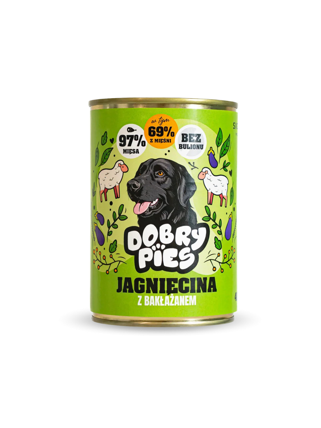 Dobry Pies – Mokra karma dla psa Jagnięcina z bakłażanem 400g