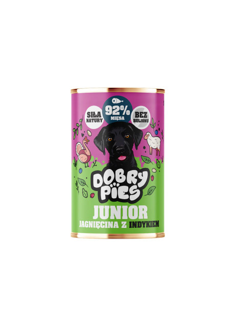 Dobry Pies Junior – Mokra karma dla szczeniąt Jagnięcina z indykiem 400g
