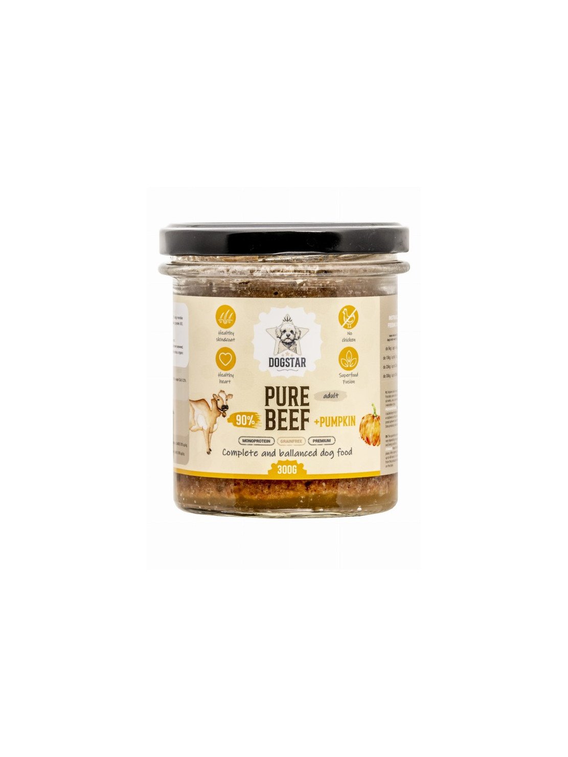 DOGSTAR PURE Wołowina z Cukinią 300 g | Karma mokra dla psa