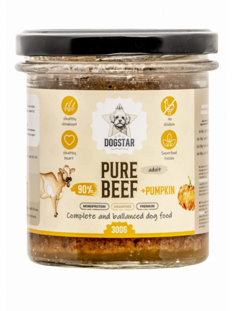 DOGSTAR PURE Wołowina z Cukinią 300 g | Karma mokra dla psa