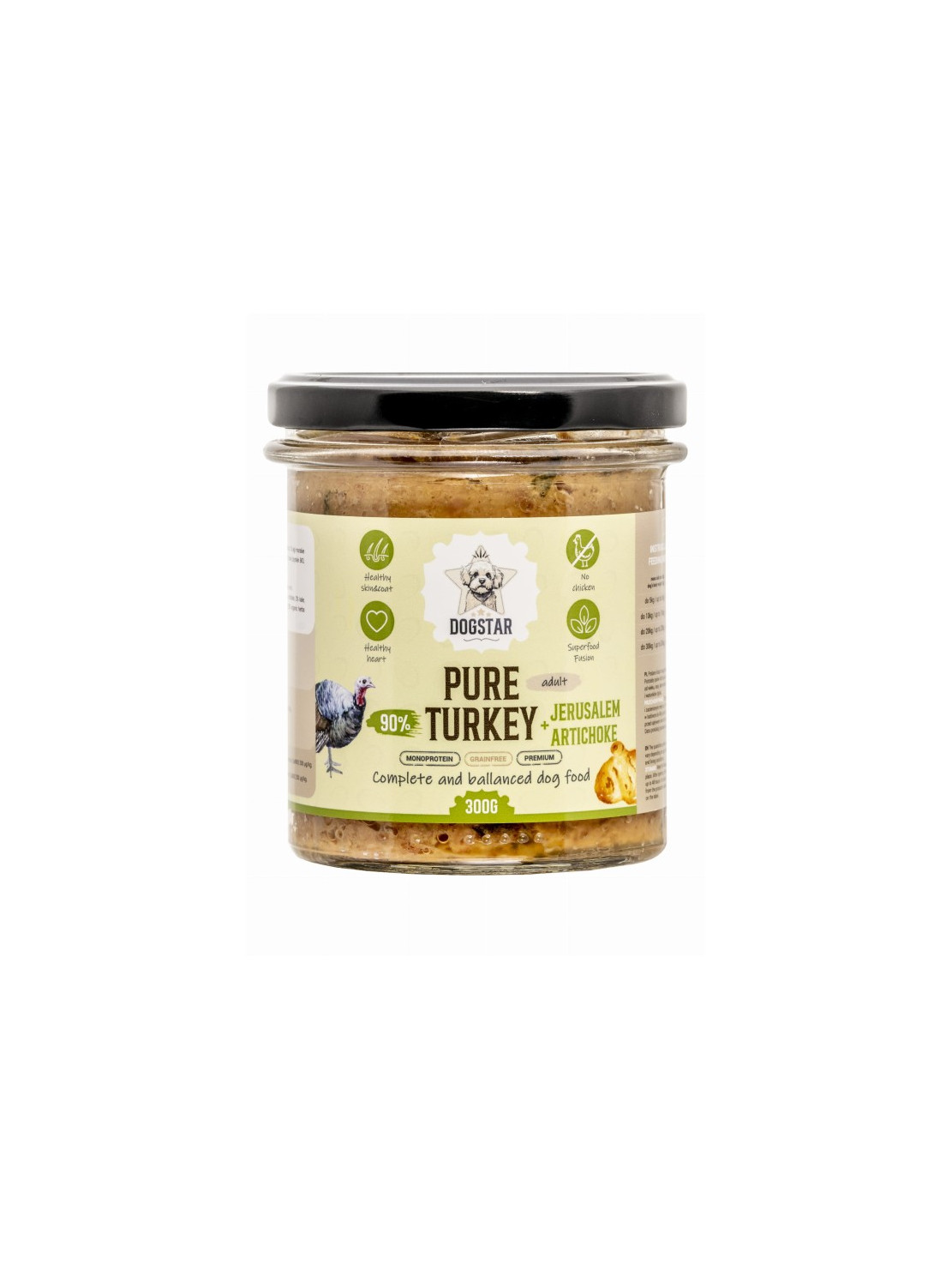 DOGSTAR PURE Indyk z Jarmużem 300 g | Karma mokra dla psa