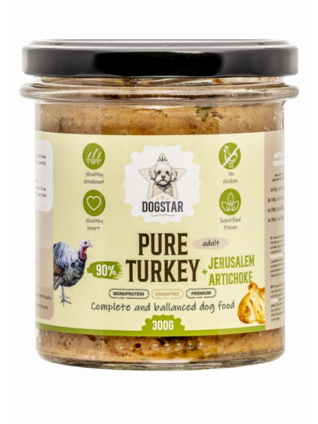 DOGSTAR PURE Indyk z Jarmużem 300 g | Karma mokra dla psa