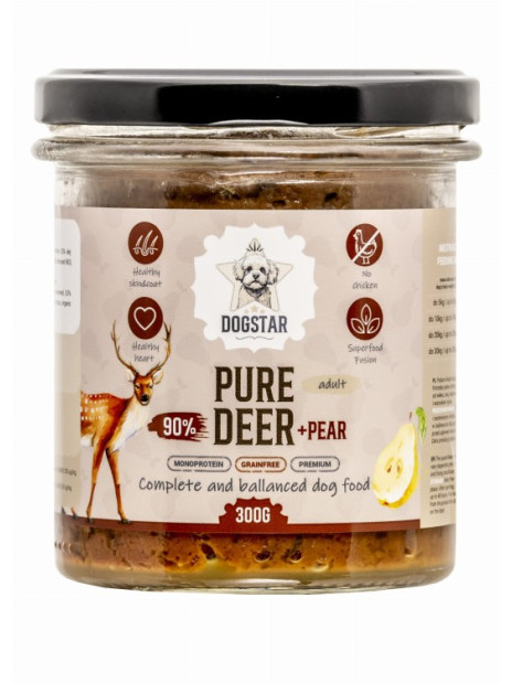 DOGSTAR PURE Jeleń z Gruszką 300 g | Karma mokra dla psa