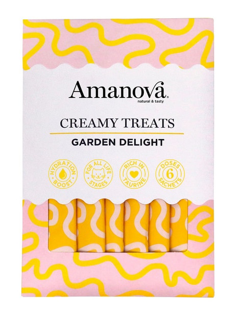 Amanova Cat Creamy Treats Garden Delight Chicken & Vegetables - kurczak i warzywa 6x15g