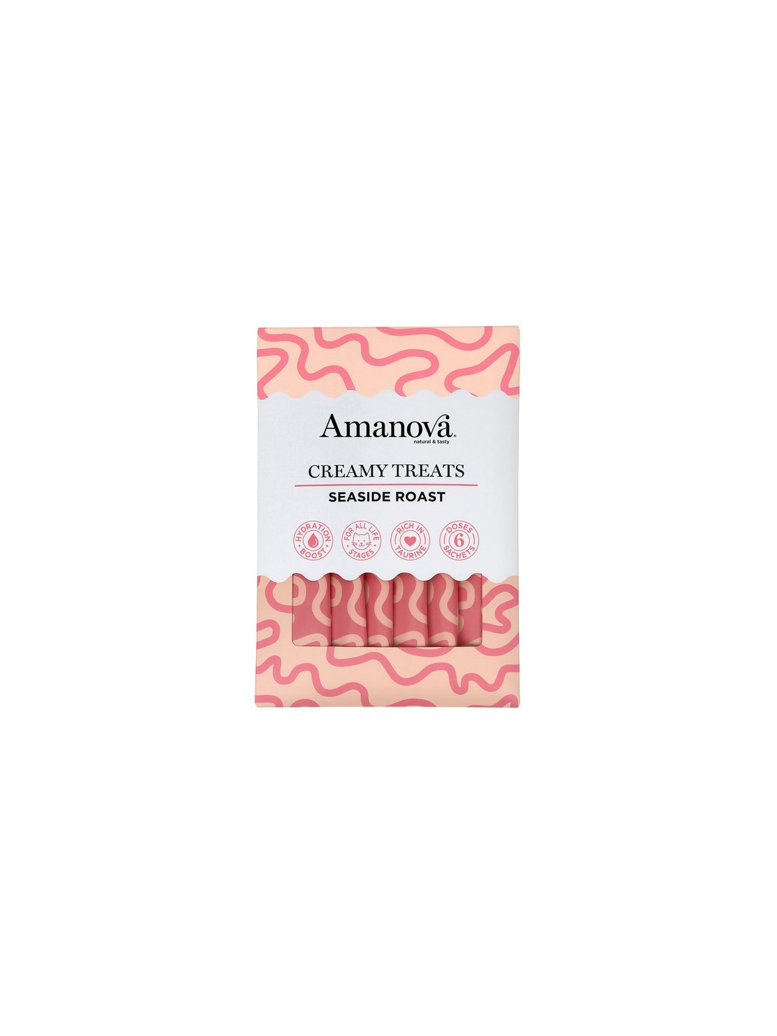 Amanova Cat Creamy Treats Seaside Roast Tuna & Chicken liver - tuńczyk i wątróbka 6x15g