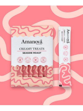 Amanova Cat Creamy Treats Seaside Roast Tuna & Chicken liver - tuńczyk i wątróbka 6x15g