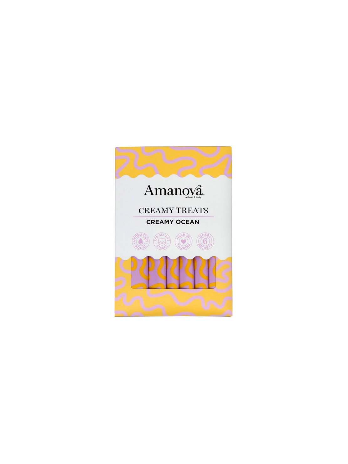Amanova Cat Creamy Treats  Creamy Ocean Tuna & Goat milk - tuńczyk i mleko kozy 6x15g