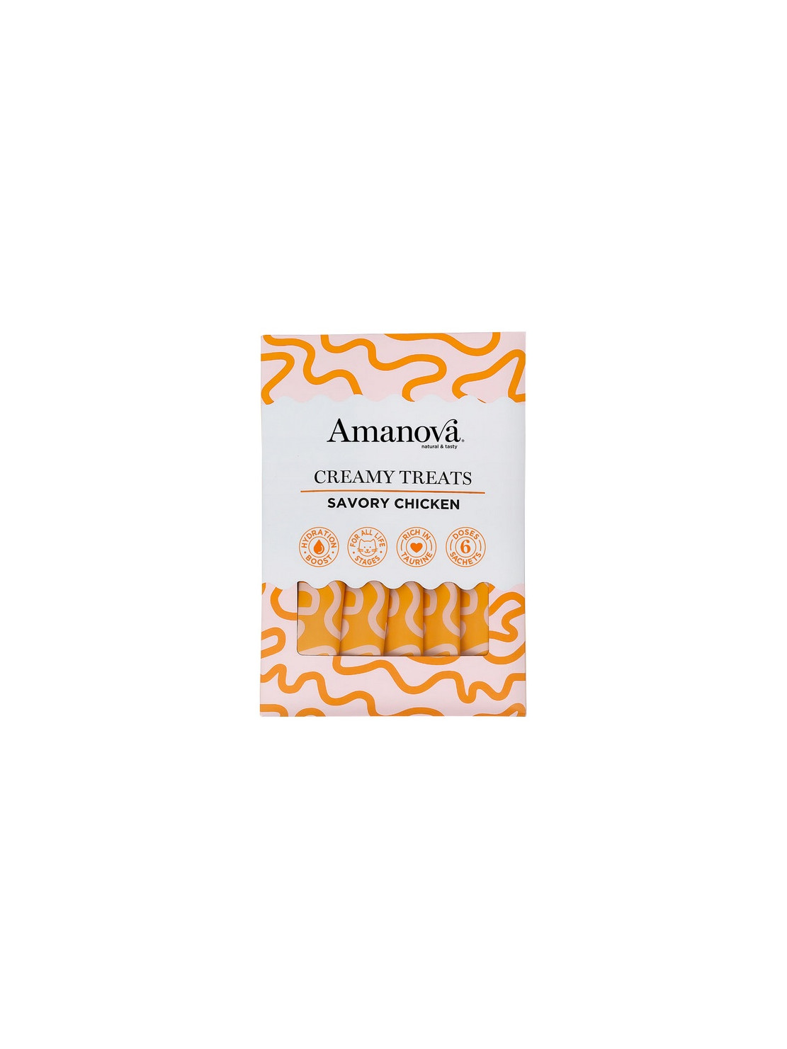 Amanova Cat Creamy Treats Savory Chicken - kurczak 6x15g