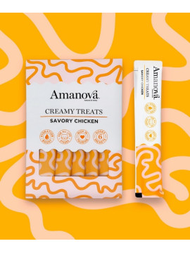 Amanova Cat Creamy Treats Savory Chicken - kurczak 6x15g