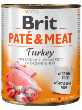 Brit Pate & Meat Dog Turkey puszka 800g