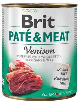 Brit Pate & Meat Dog Venison puszka 800g