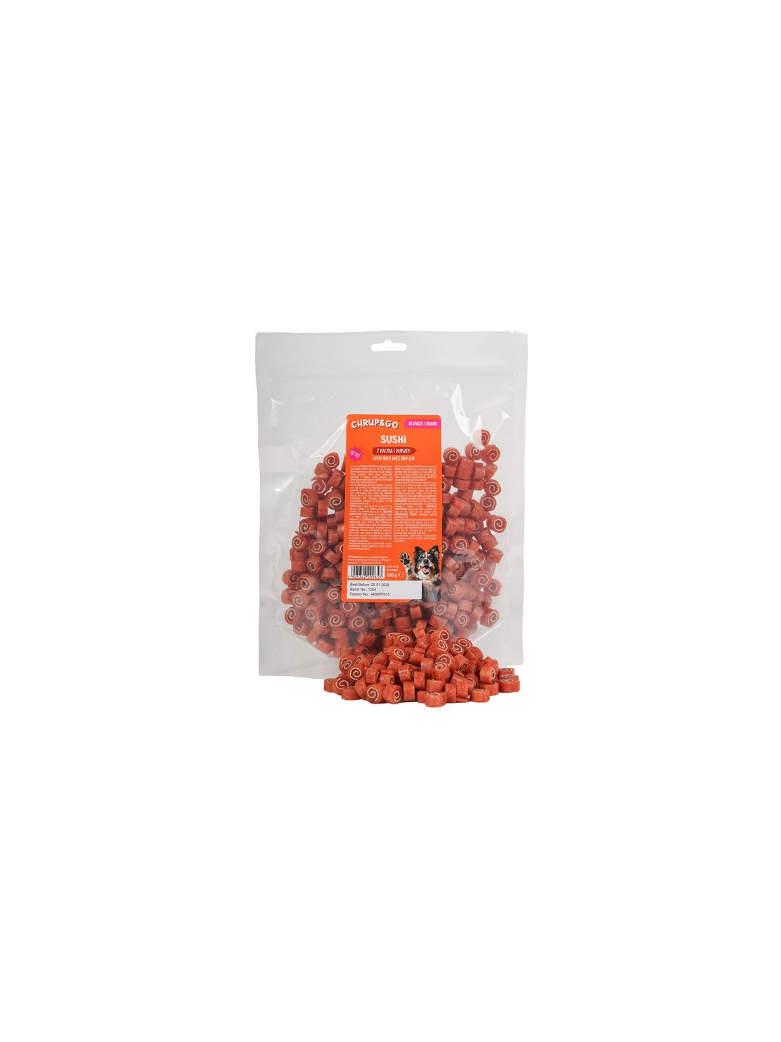 Chrup&Go Przysmak dla psa Sushi kaczka & dorsz 500g