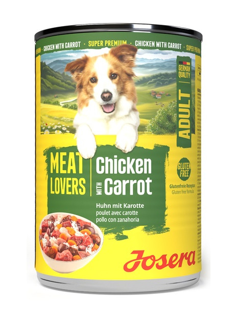 Josera Pies Meat Lovers Menu Kurczak z marchewką puszka 400g