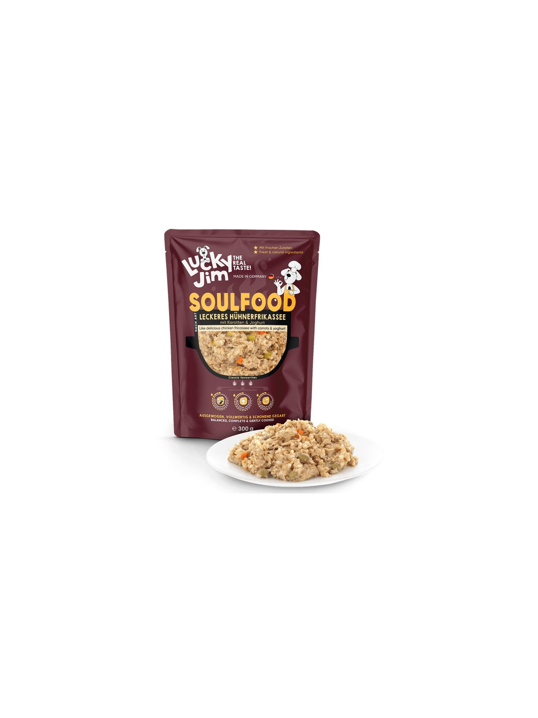 Lucky Jim SoulFood Potrawka z kurczakiem, marchewką i jogurtem 300g