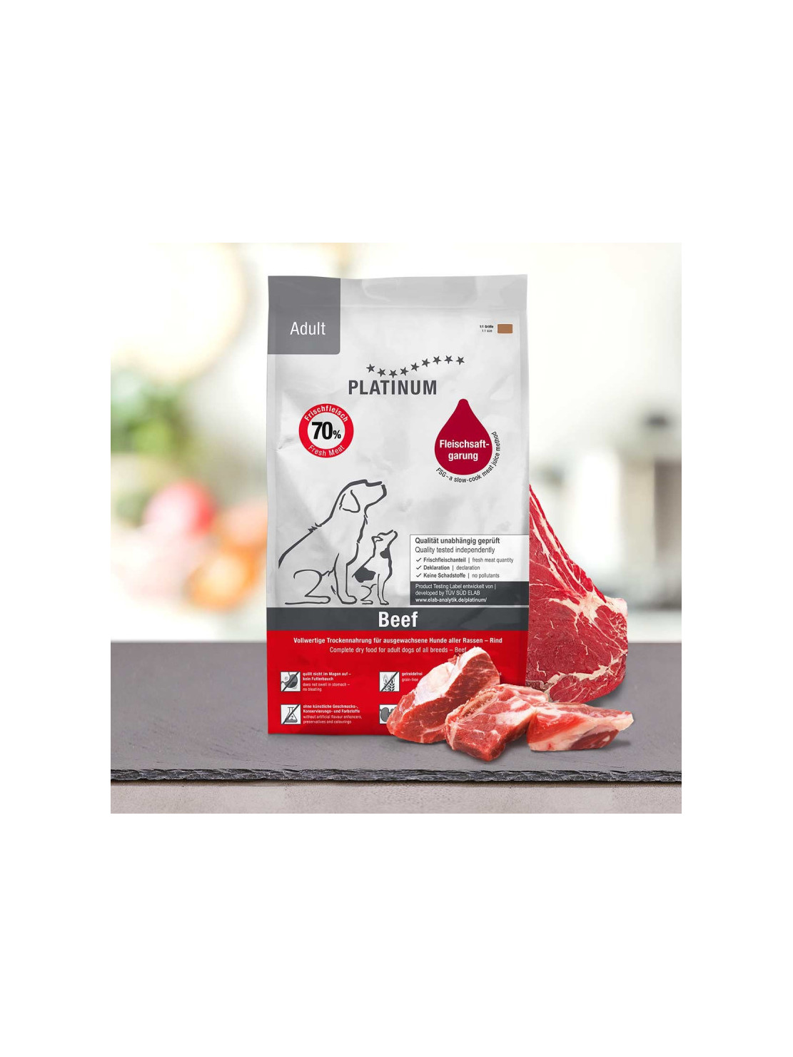 PLATINUM Adult Beef 5 kg - karma półwilgotna dla psa