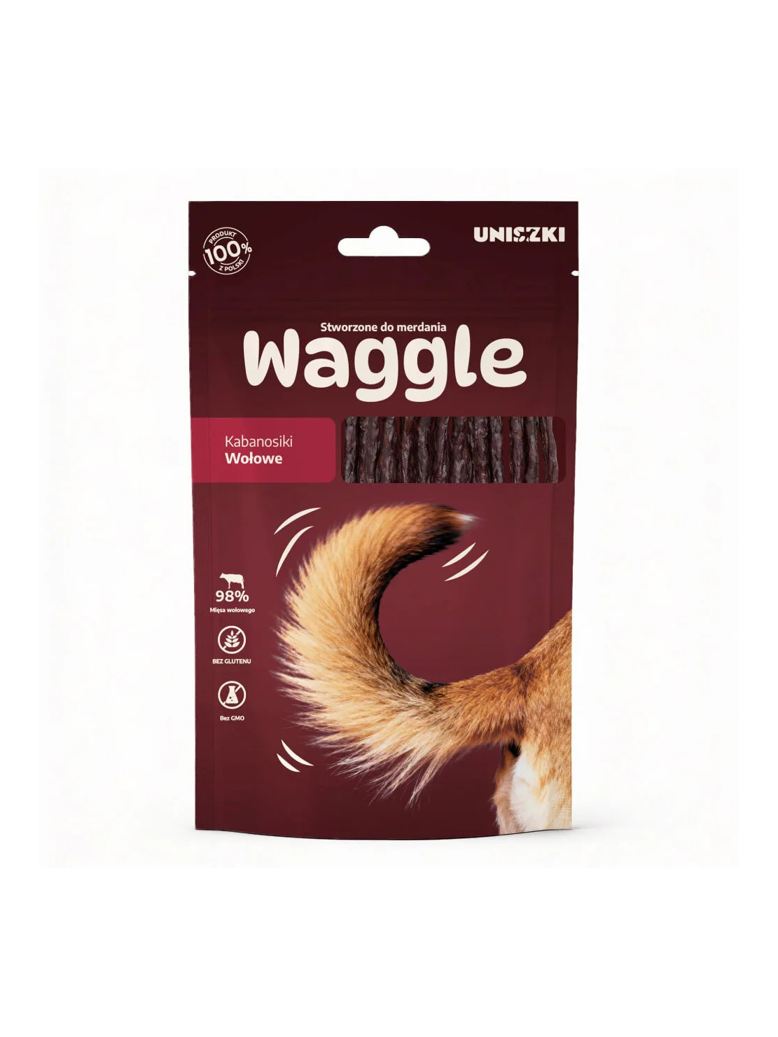 Waggle Kabanosiki Wołowe 60 g - Naturalny przysmak dla psa