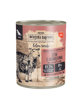 Wiejska Zagroda Leśne Smaki Dzik z Jagnięciną Senior 800 g | Karma mokra dla starszych psów