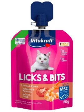 Vitakraft Cat Licks & Bits - Krewetka i pomidor 60g