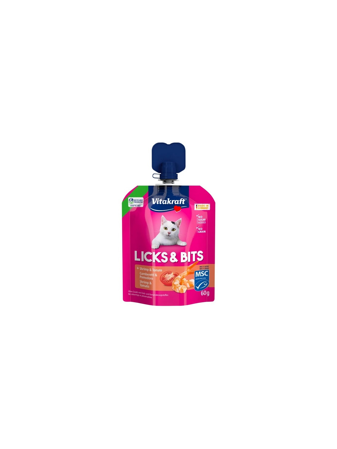 Vitakraft Cat Licks & Bits - Krewetka i pomidor 60g