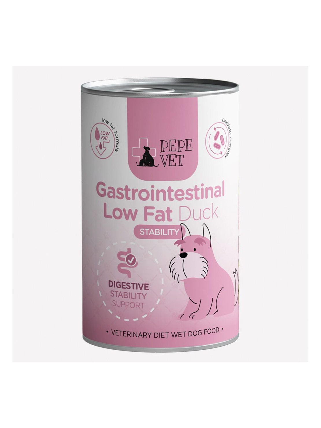 PAKA ZWIERZAKA PEPE VET Gastrointestinal Low Fat Duck 400 g | Dietetyczna karma mokra dla psa
