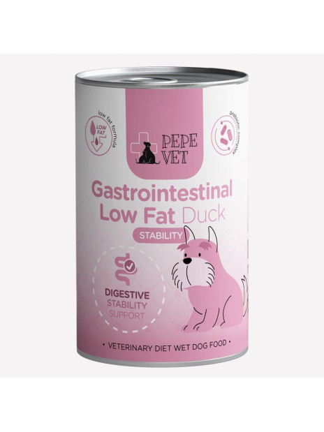PAKA ZWIERZAKA PEPE VET Gastrointestinal Low Fat Duck 400 g | Dietetyczna karma mokra dla psa