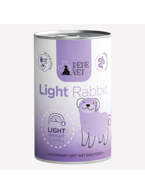 PAKA ZWIERZAKA PEPE VET Light Rabbit 400 g | Lekka karma mokra dla psa z królikiem