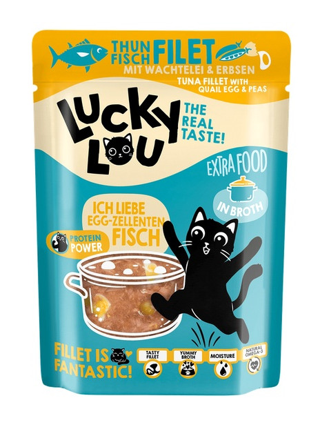 Lucky Lou Extrafood Tuńczyk i jajko przepiórcze w bulionie saszetka 70g