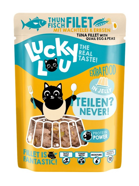 Lucky Lou Extrafood Tuńczyk i jajko przepiórcze w galaretce saszetka 70g