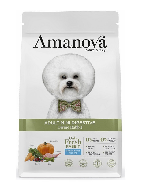 Amanova Dog Adult Mini Digestive Divine Rabbit - królik 800g [termin ważności: 29.11.2026]