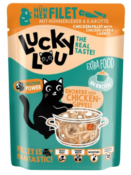 Lucky Lou Extrafood Kurczak i wątróbka z kurczaka w bulionie saszetka 70g