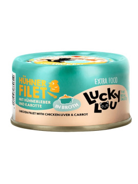 Lucky Lou Extrafood Kurczak i wątróbka z kurczaka w bulionie puszka 70g