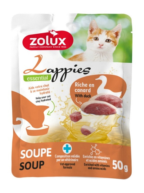 Zolux Lappies Przysmak dla kota - zupa z kaczką 50g