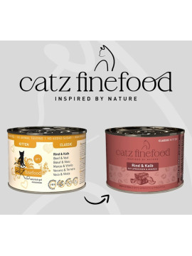 Catz Finefood Classic Kitten Wołowina i cielęcina (Kitten N.07) puszka 200g