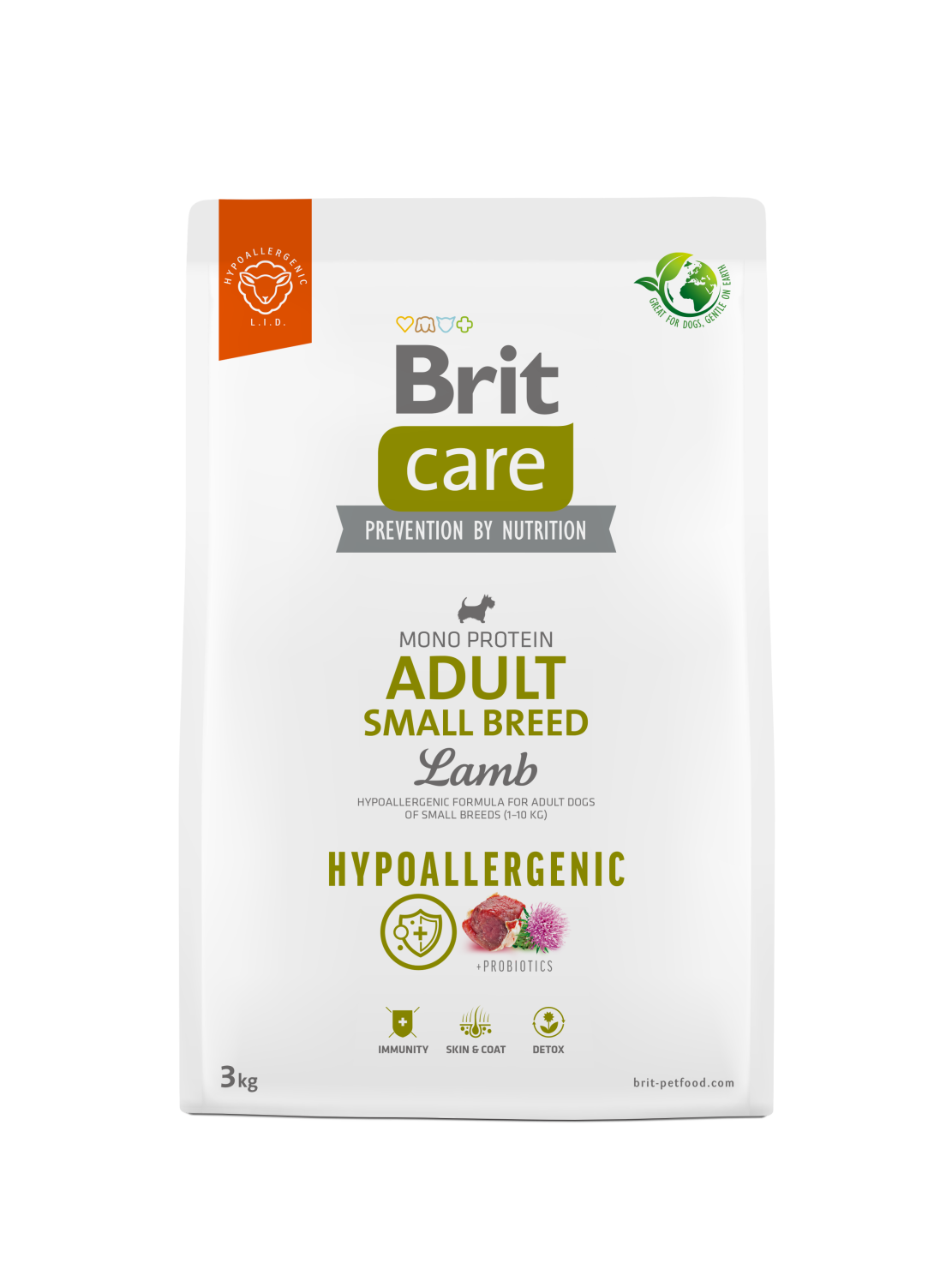 Brit Care Dog Hypoallergenic Adult Small Breed Lamb 3 kg – Hipoalergiczna sucha karma z jagnięciną
