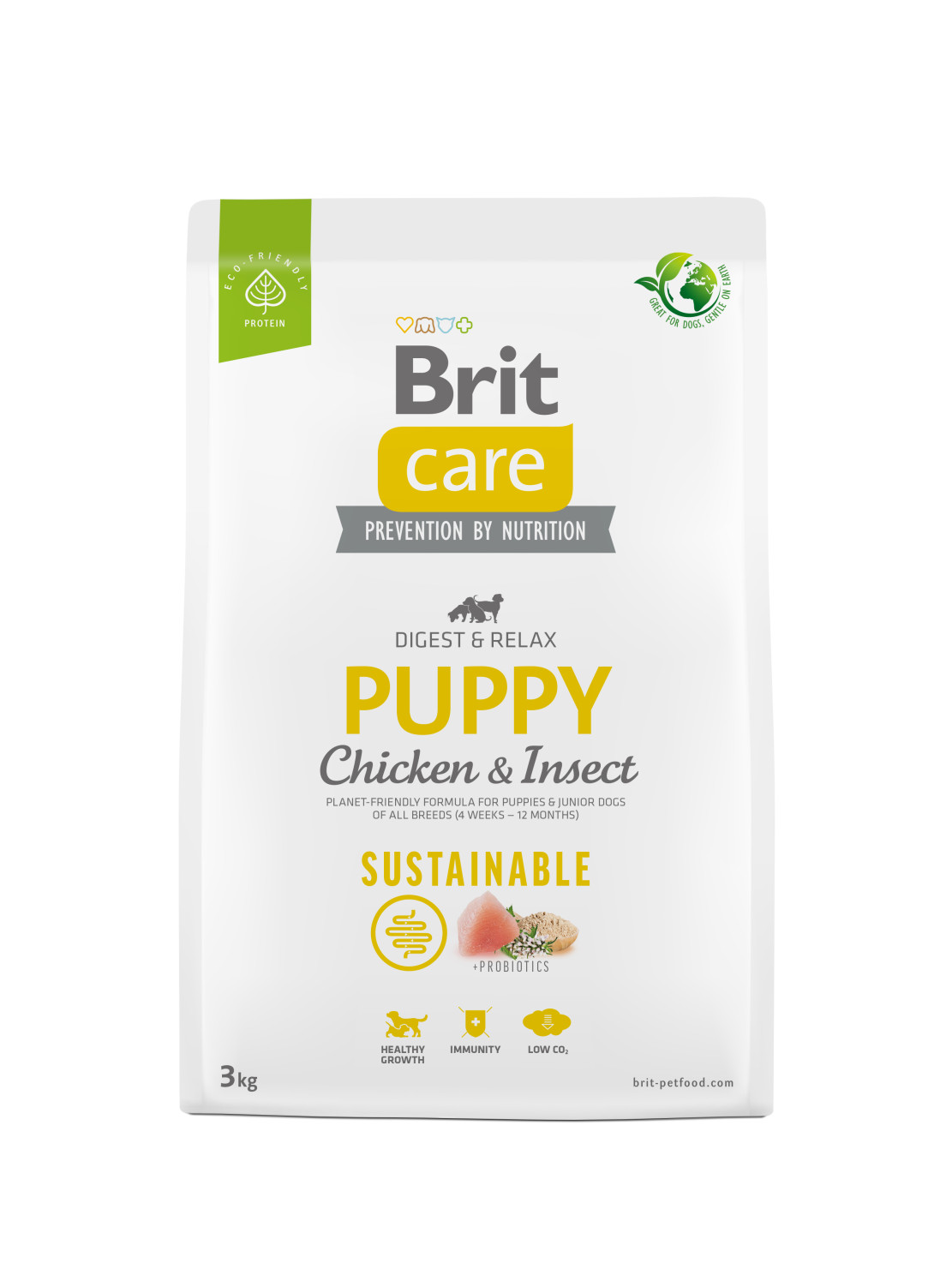 Brit Care Dog Sustainable Puppy Chicken & Insect 3 kg – Ekologiczna sucha karma z kurczakiem i owadami