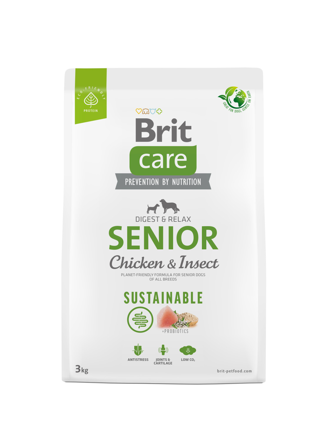 Brit Care Dog Sustainable Senior Chicken & Insect 3 kg – Ekologiczna sucha karma z kurczakiem i owadami