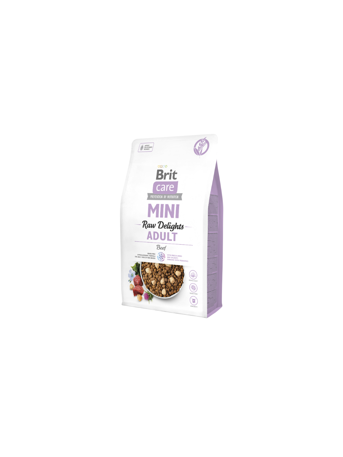 Brit Care Mini Grain-Free Raw Delights Beef 2 kg – Bezzbożowa sucha karma z wołowiną i liofilizowanym mięsem