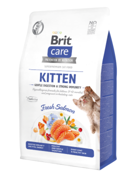 Brit Care Cat Grain-Free Kitten Healthy Growth & Immunity 400g – Bezzbożowa sucha karma z indykiem i łososiem dla kociąt