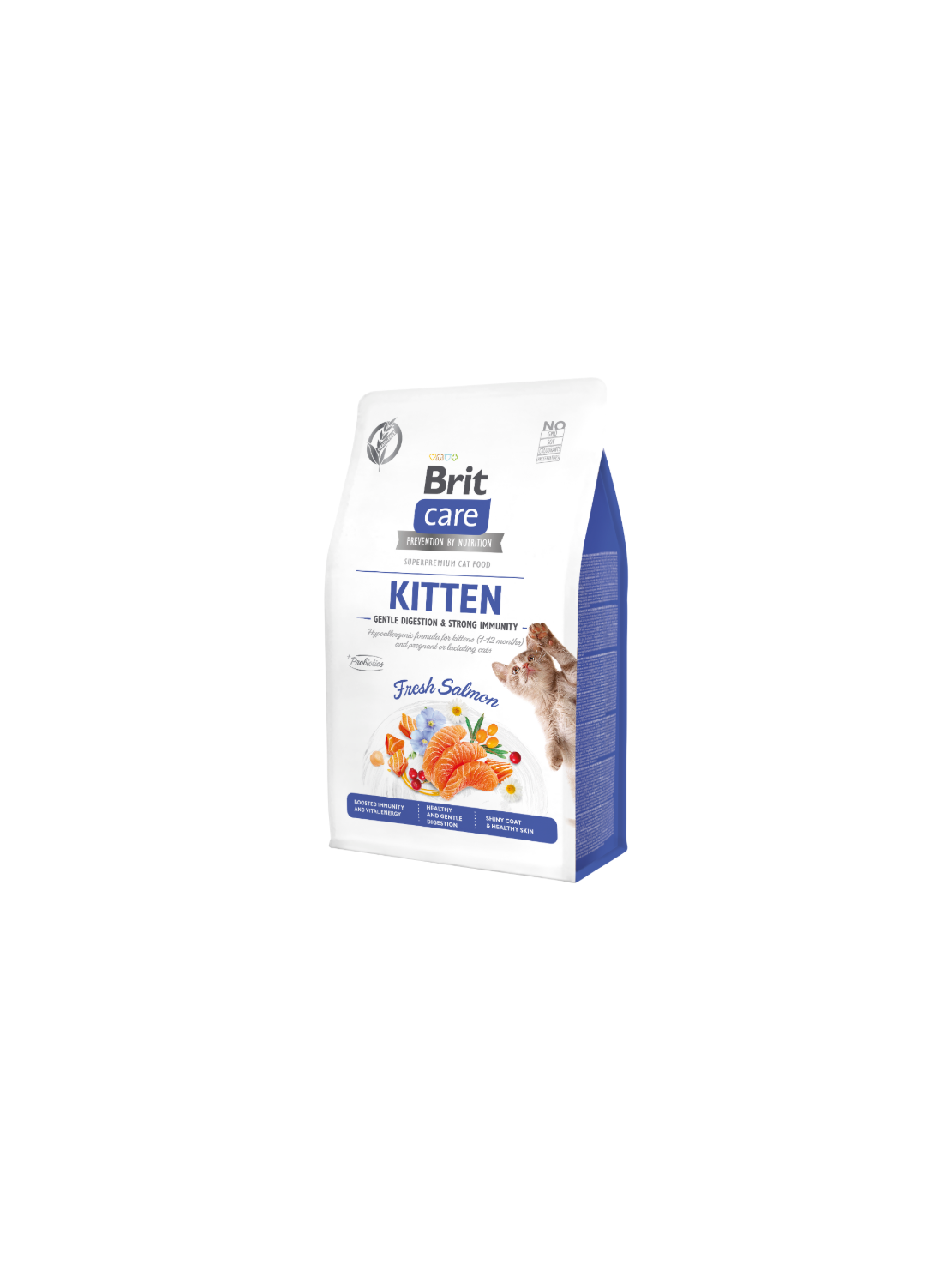 Brit Care Cat Grain-Free Kitten Healthy Growth & Immunity 400g – Bezzbożowa sucha karma z indykiem i łososiem dla kociąt