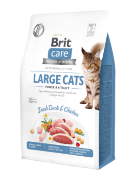 Brit Care Cat Grain-Free Large Cats Power & Vitality 400g – Bezzbożowa sucha karma ze świeżą kaczką i indykiem
