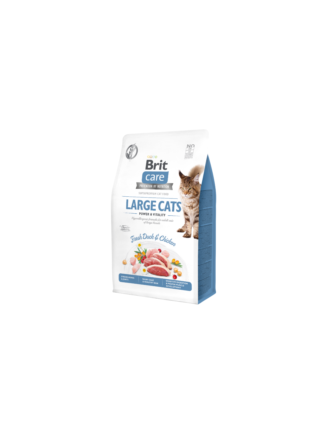 Brit Care Cat Grain-Free Large Cats Power & Vitality 400g – Bezzbożowa sucha karma ze świeżą kaczką i indykiem