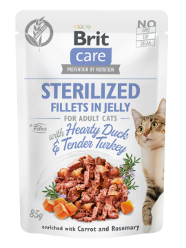 Brit Care Cat Fillets in Jelly Sterilized Duck...