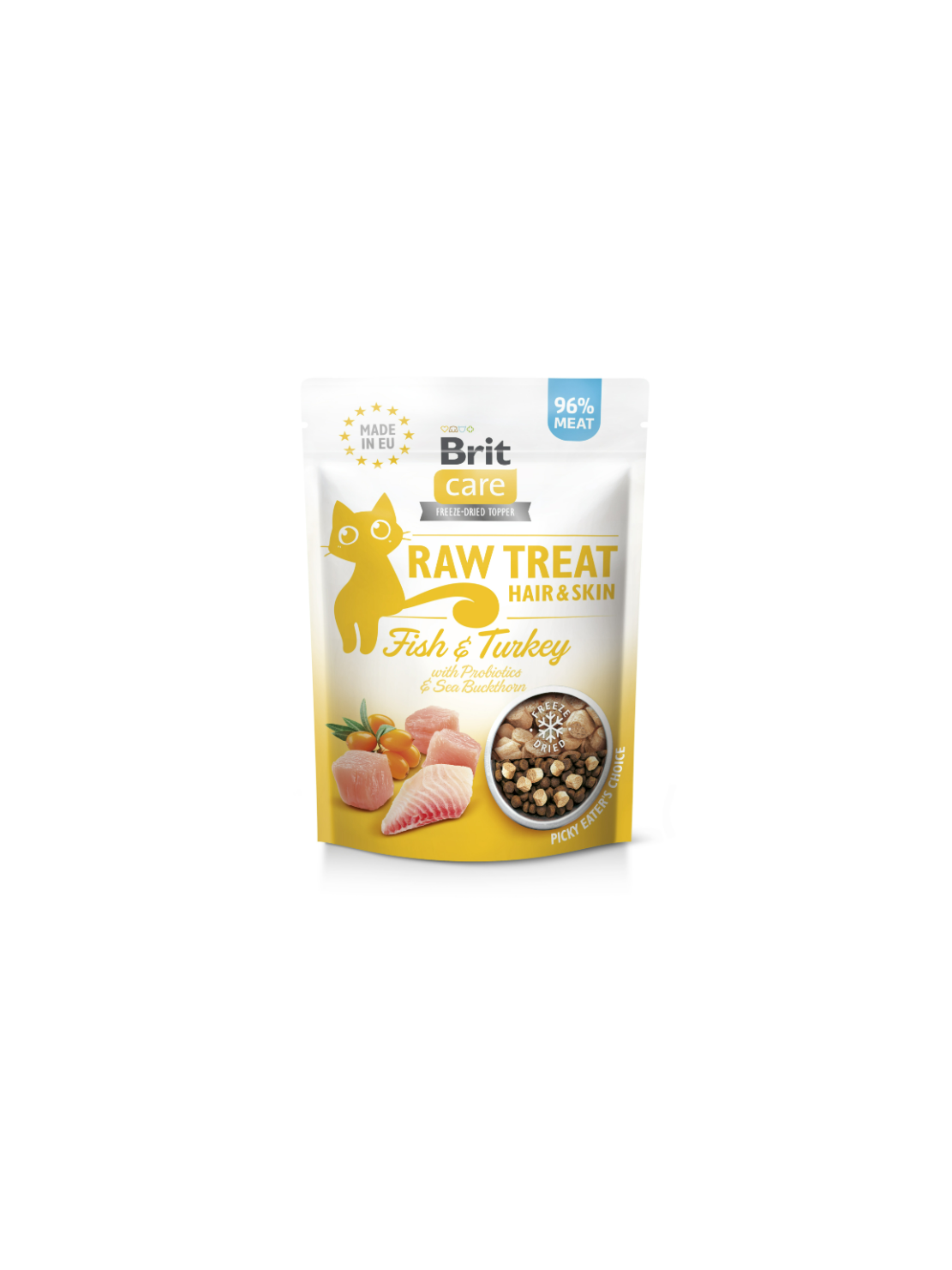 Brit Raw Treat Cat Skin & Coat Fish & Chicken 40 g – Liofilizowany funkcjonalny przysmak dla kotów na skórę i sierść