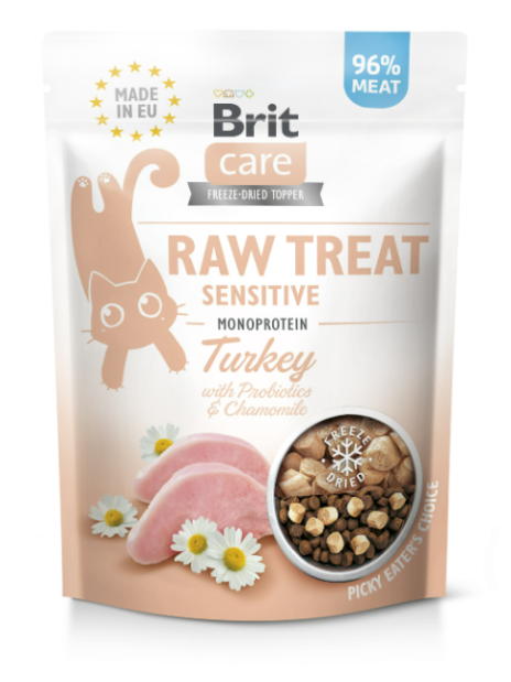 Brit Raw Treat Cat Sensitive Turkey & Chicken 40 g – Liofilizowany funkcjonalny przysmak dla kotów
