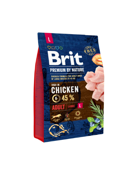Brit Premium by Nature Adult L 3 kg – Sucha karma z kurczakiem dla dorosłych psów ras dużych