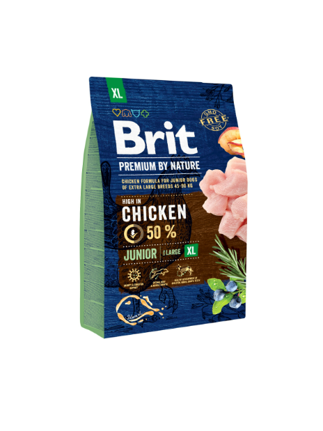 Brit Premium by Nature Junior XL 3 kg – Sucha karma z kurczakiem dla młodych psów ras olbrzymich