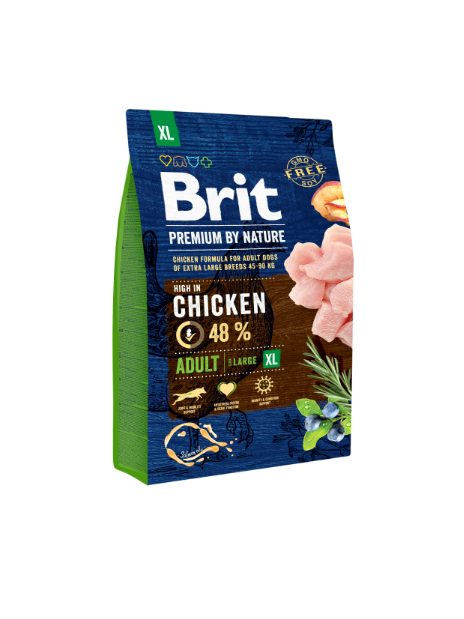 Brit Premium by Nature Adult XL 3 kg – Sucha karma z kurczakiem dla dorosłych psów ras olbrzymich