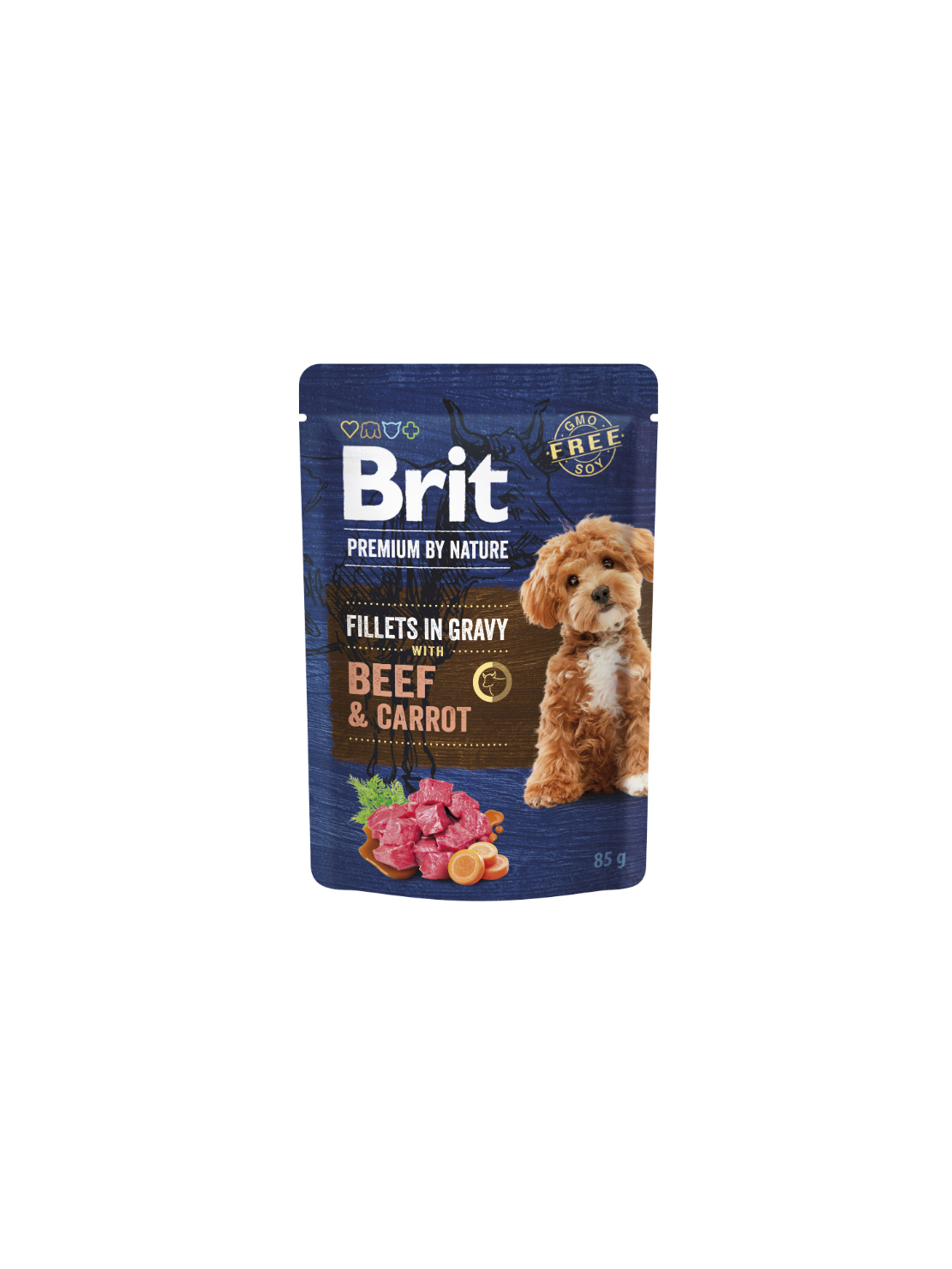 Brit Care Dog Fillets in Gravy Beef & Carrots 85 g – Bezzbożowa mokra karma w sosie z filetami z wołowiny i marchewką